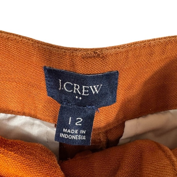 J Crew Factory Cotton Camp Straight Leg Pants, Terracotta Orange, Size 12, NWOT - Picture 5 of 11